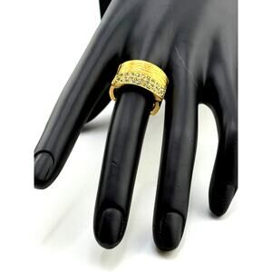 Karine Sultan Crystals Embellished Adjusting Ring